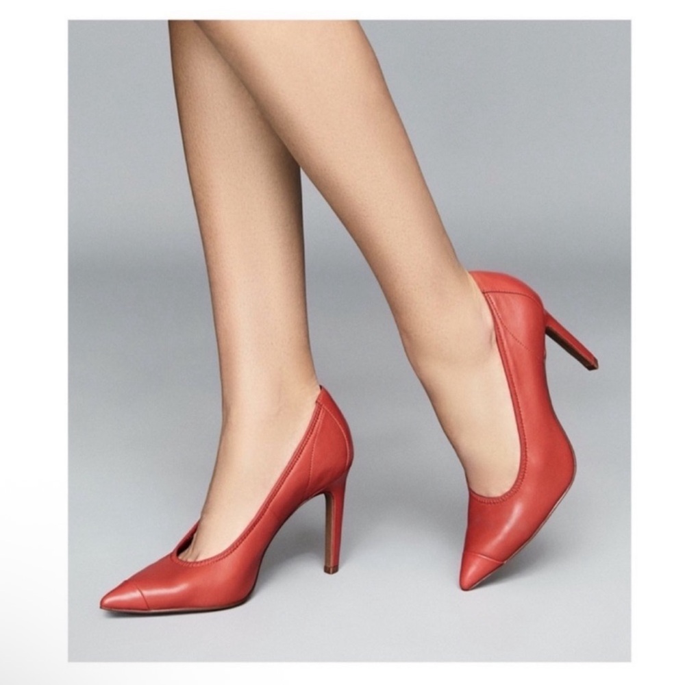 NEW! REISS London “Lowri” Red Leather Court Pumps Heels